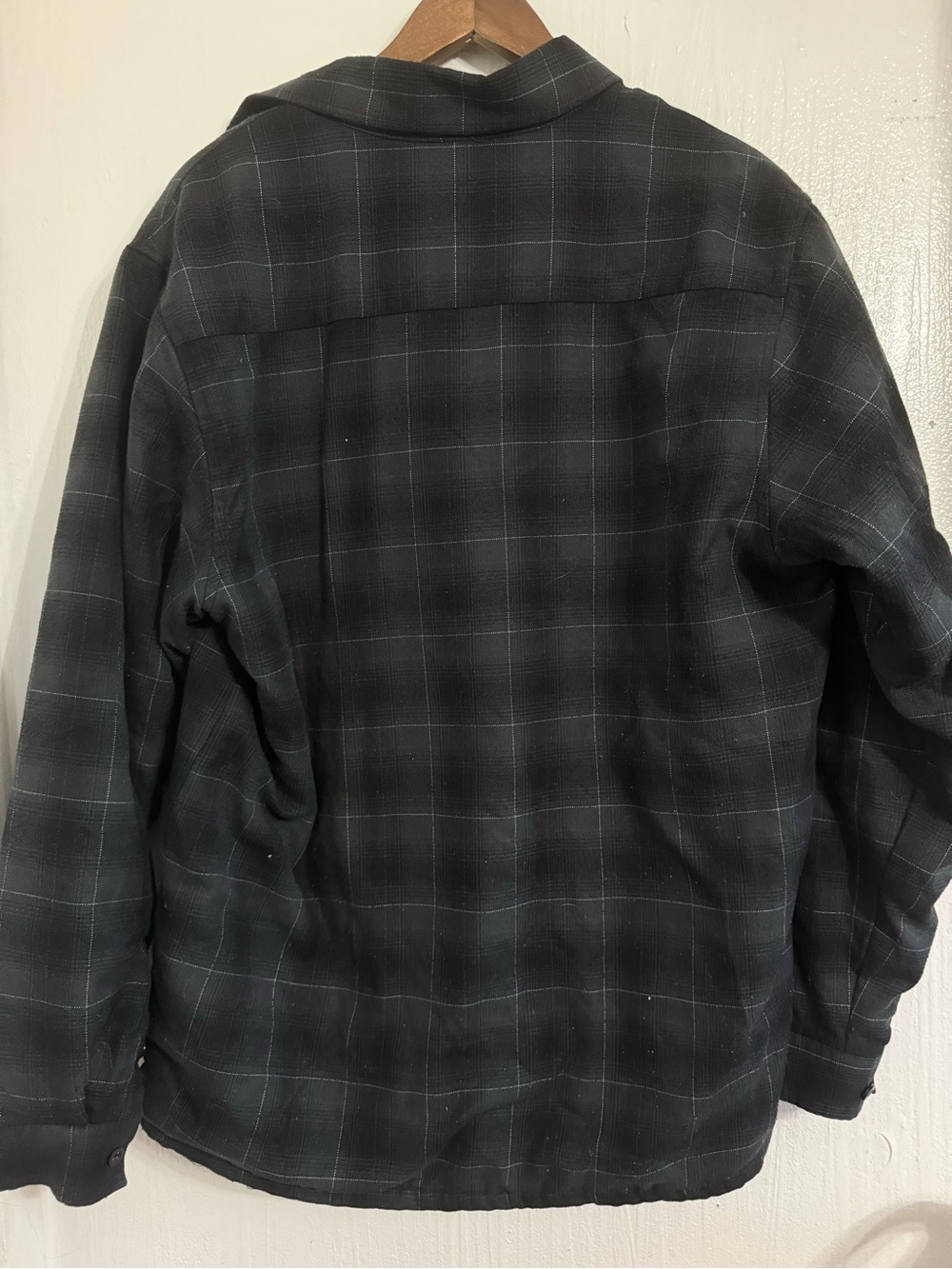Dixxon Flannel Quilted Lined Shirt Jacket Mens Large Black Plaid Shacket Snap - Picture 11 of 12